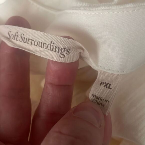 Soft Surroundings Slubbed Cotton Funky Button Front Shirt PXL - Picture 10 of 11